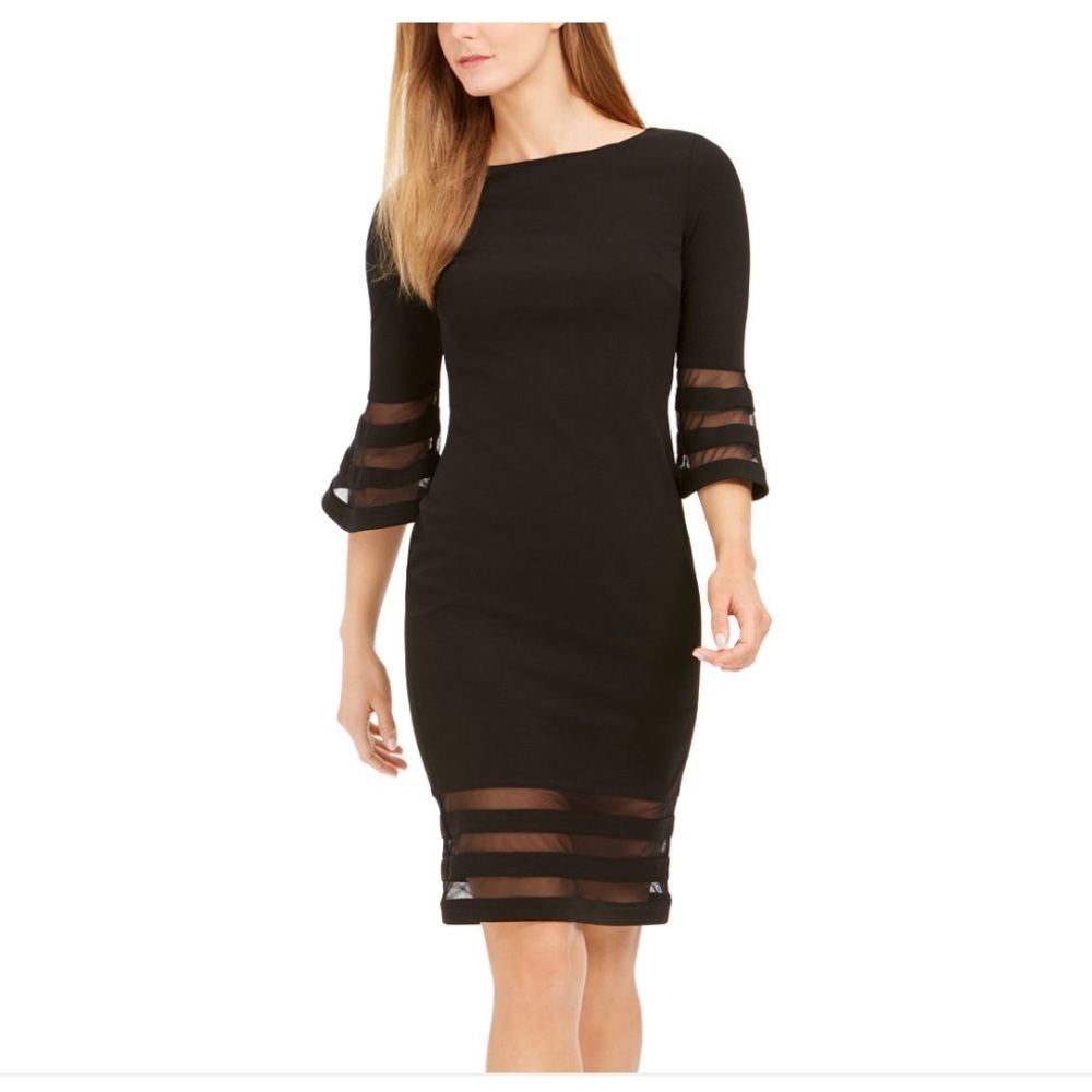 Calvin Klein sz 10 black cocktail sheath dress